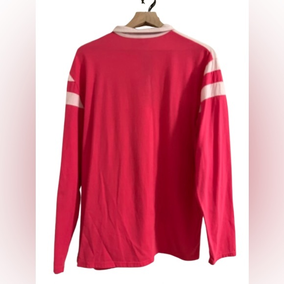 Men's Pink Long Sleeve Shirt with White Accents EUC - Picture 3 of 3